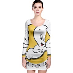 Casper2 Long Sleeve Bodycon Dress by RuuGallery10