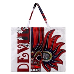 Devil2 Zipper Large Tote Bag by RuuGallery10