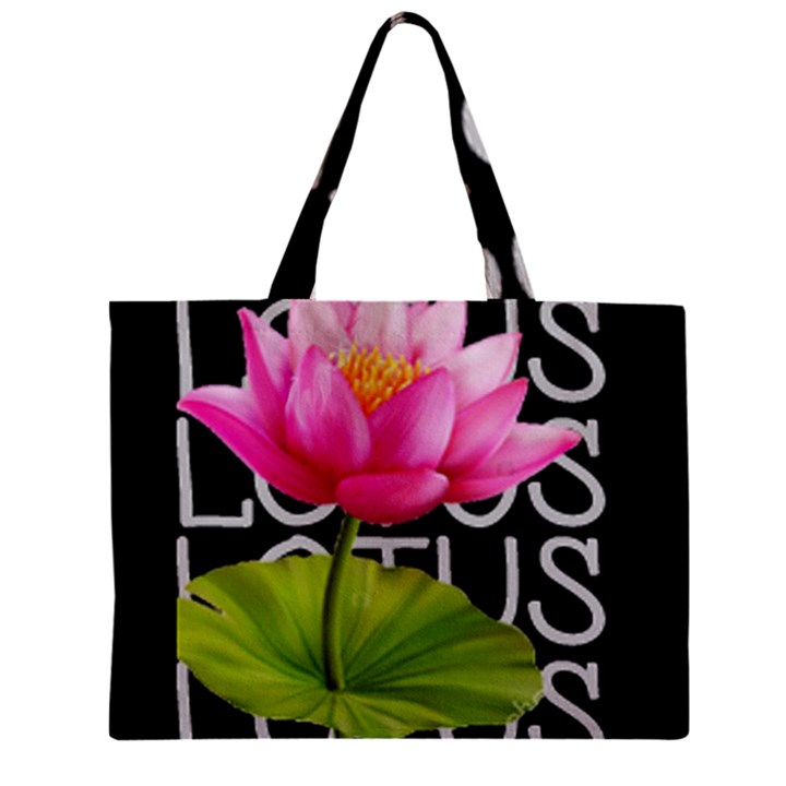 Lotus2 Zipper Mini Tote Bag