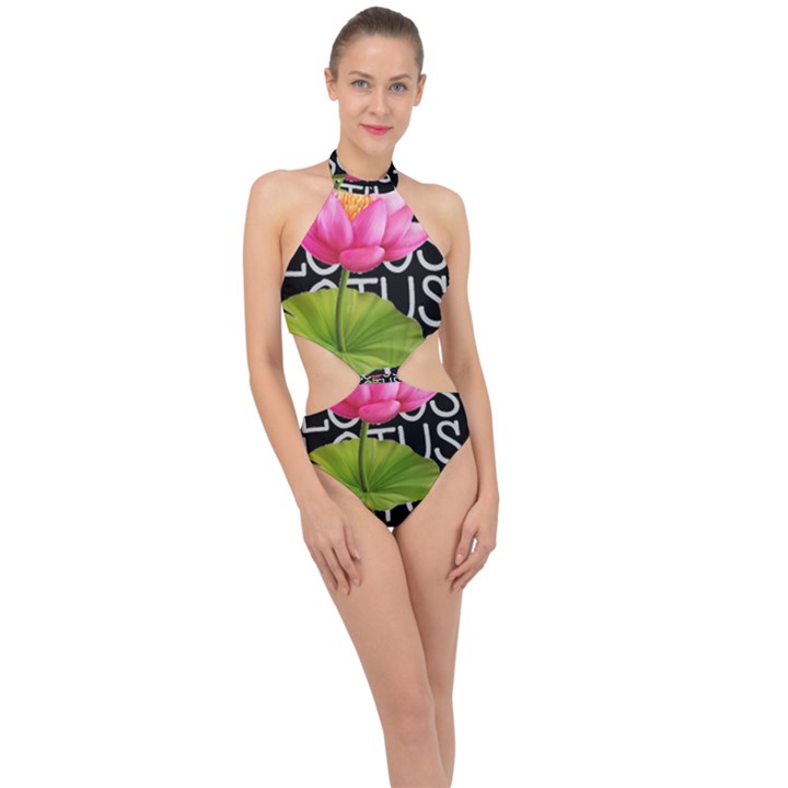 Lotus2 Halter Side Cut Swimsuit