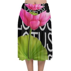 Lotus2 Velvet Flared Midi Skirt