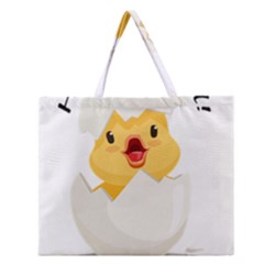 Cute Chick Zipper Large Tote Bag by RuuGallery10