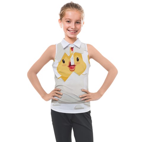 Cute Chick Kids  Sleeveless Polo Tee by RuuGallery10