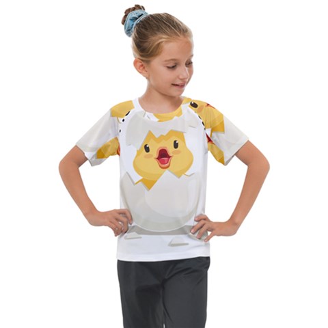 Cute Chick Kids  Mesh Piece Tee by RuuGallery10