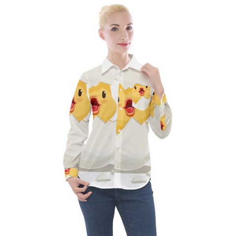 Cute Chick Women s Long Sleeve Pocket Shirt by RuuGallery10