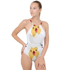 Cute Chick High Neck One Piece Swimsuit by RuuGallery10