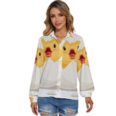 Cute Chick Women s Long Sleeve Button Up Shirt