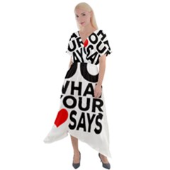 Do What Ur Heart Says Cross Front Sharkbite Hem Maxi Dress by RuuGallery10