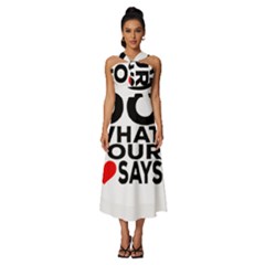 Do What Ur Heart Says Sleeveless Cross Front Cocktail Midi Chiffon Dress by RuuGallery10