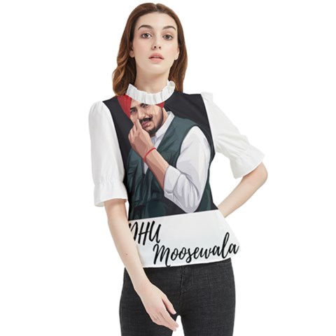 Moosewala Frill Neck Blouse by Mayank