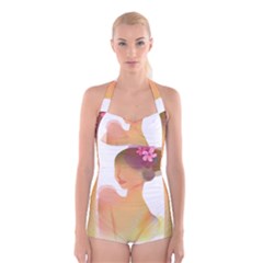 Lady Boyleg Halter Swimsuit 