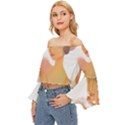 Lady Off Shoulder Flutter Bell Sleeve Top View2