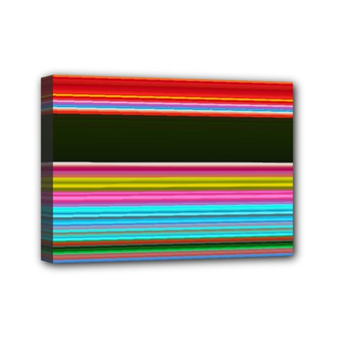 Horizontal Line Colorful Mini Canvas 7  X 5  (stretched) by Grandong