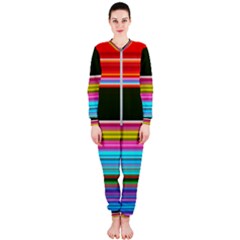 Horizontal Line Colorful Onepiece Jumpsuit (ladies) by Grandong