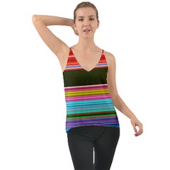 Horizontal Line Colorful Chiffon Cami by Grandong