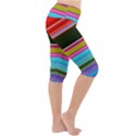 Horizontal Line Colorful Lightweight Velour Cropped Yoga Leggings View3