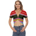 Horizontal Line Colorful Twist Front Crop Top View1