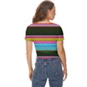 Horizontal Line Colorful Twist Front Crop Top View4