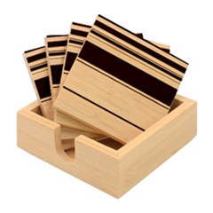 Horizontal Line Colorful Bamboo Coaster Set by Grandong