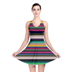 Horizontal Lines Colorful Reversible Skater Dress by Grandong