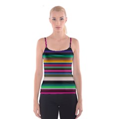 Horizontal Lines Colorful Spaghetti Strap Top by Grandong