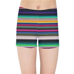 Horizontal Lines Colorful Kids  Sports Shorts by Grandong