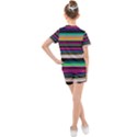 Horizontal Lines Colorful Kids  Mesh Tee and Shorts Set View2