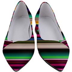 Horizontal Lines Colorful Women s Block Heels  by Grandong