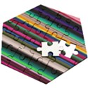 Horizontal Lines Colorful Wooden Puzzle Hexagon View2