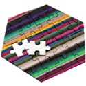 Horizontal Lines Colorful Wooden Puzzle Hexagon View3