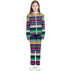 Horizontal Lines Colorful Kids  Tracksuit by Grandong