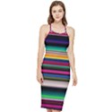 Horizontal Lines Colorful Bodycon Cross Back Summer Dress View1