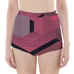 Blocks Abstract Pattern Art High-waisted Bikini Bottoms by Grandong