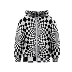 Geomtric Pattern Illusion Shapes Kids  Zipper Hoodie by Grandong