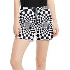 Geomtric Pattern Illusion Shapes Women s Runner Shorts by Grandong