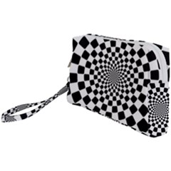 Geomtric Pattern Illusion Shapes Wristlet Pouch Bag (small) by Grandong