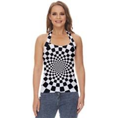 Geomtric Pattern Illusion Shapes Basic Halter Top by Grandong