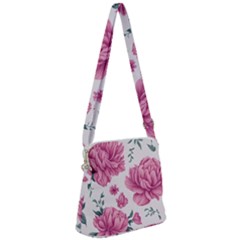 Pattern Flowers Texture Design Zipper Messenger Bag by Grandong