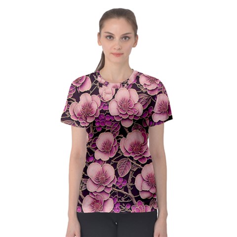 Plum Blossom Blossom Women s Sport Mesh Tee by Grandong