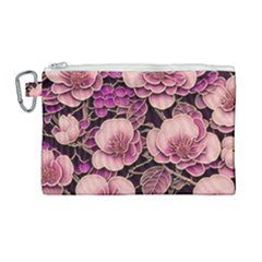 Plum Blossom Blossom Canvas Cosmetic Bag (large) by Grandong