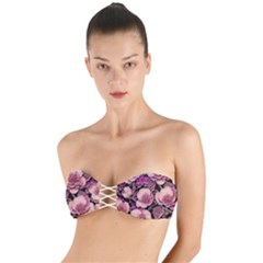 Plum Blossom Blossom Twist Bandeau Bikini Top by Grandong