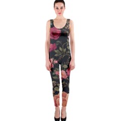 Flower Pattern One Piece Catsuit by Grandong