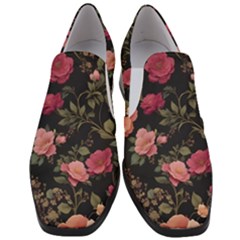 Flower Pattern Women Slip On Heel Loafers by Grandong