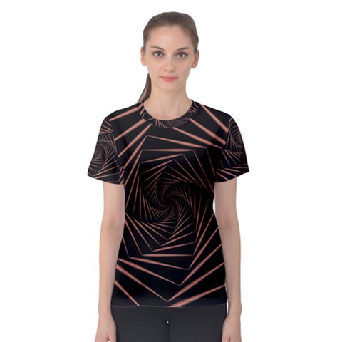 Wave Curve Abstract Art Backdrop Women s Sport Mesh Tee by Grandong