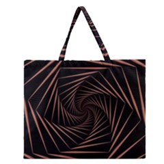 Wave Curve Abstract Art Backdrop Zipper Large Tote Bag by Grandong