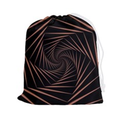 Wave Curve Abstract Art Backdrop Drawstring Pouch (2xl) by Grandong