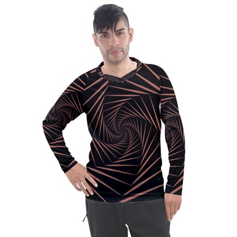 Wave Curve Abstract Art Backdrop Men s Pique Long Sleeve Tee by Grandong