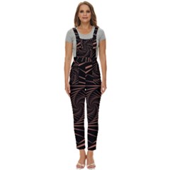 Wave Curve Abstract Art Backdrop Women s Pinafore Overalls Jumpsuit by Grandong