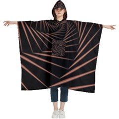 Wave Curve Abstract Art Backdrop Women s Hooded Rain Ponchos by Grandong