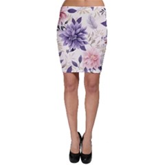 Flowers Pattern Floral Bodycon Skirt by Grandong